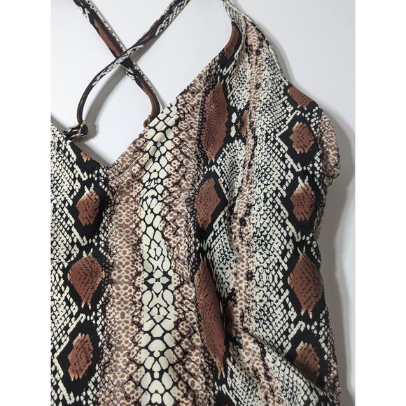 Kona Sol One Piece Swimsuit M 8-10‎ Women's Animal Print Medium Coverage Snake - Picture 2 of 10